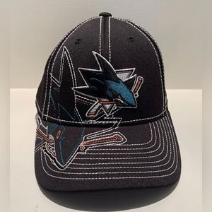 San Jose Sharks Fitted Cap, Men's  L / XL, Official Reebok NHL
